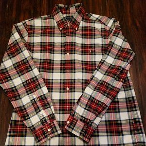 Men's size Large  Ralph Lauren 100% cotton plaid button-down shirt.